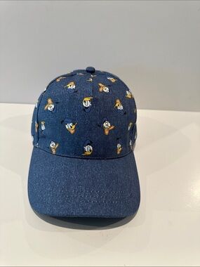NWT Disney Mickey Mouse Baseball Cap with adjustable back in Denim w/Daffy Duck.